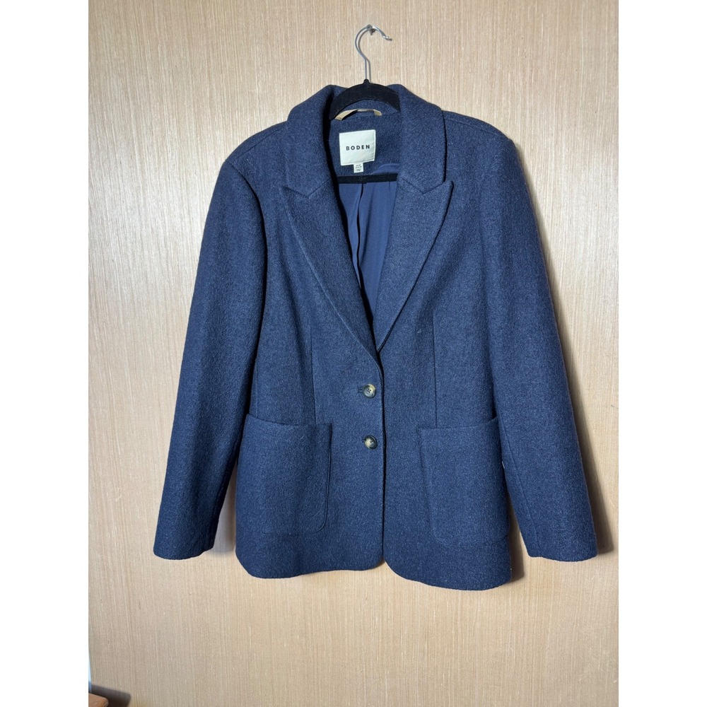 Boden Navy Wool Blend Blazer Jacket (US 14–16 / UK 20R) – Classic